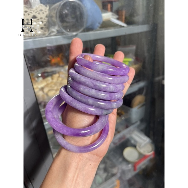 Vòng ngọc cẩm thạch tím bảng tròn 54-55mm 2 Vòng ngọc cẩm thạch tím bảng tròn 54-55mm - Hình ảnh 2