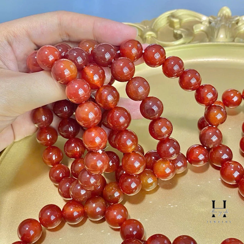 Vòng tay đá mã não đỏ tự nhiên 12 mm HANMYNGHE 1 Vòng tay đá mã não đỏ tự nhiên 12 mm HANMYNGHE