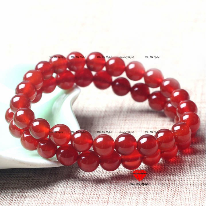 Vòng tay đá mã não đỏ 8mm HANMYNGHE 3 Vòng tay đá mã não đỏ 8mm HANMYNGHE - Hình ảnh 3