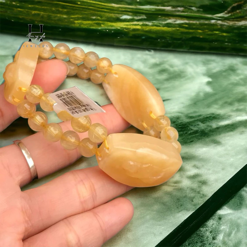 Vòng tay tam hợp mix hạt đá thạch anh tóc vàng HANMYNGHE 3 Vòng tay tam hợp mix hạt đá thạch anh tóc vàng HANMYNGHE - Hình ảnh 3