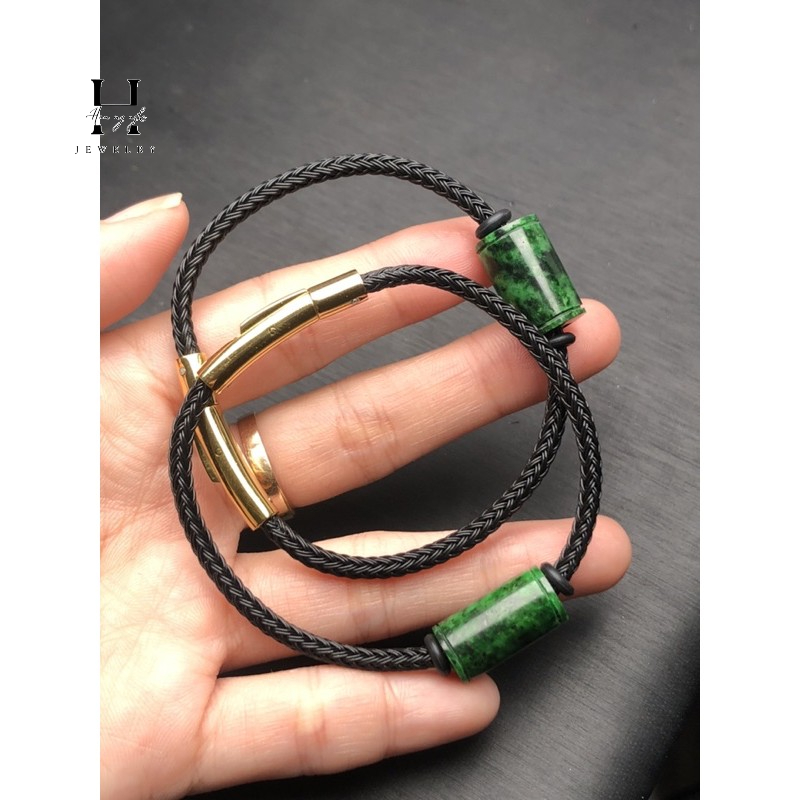 Vòng tay lu thống đá ngọc sơn thủy HANMYNGHE 1 Vòng tay lu thống đá ngọc sơn thủy HANMYNGHE