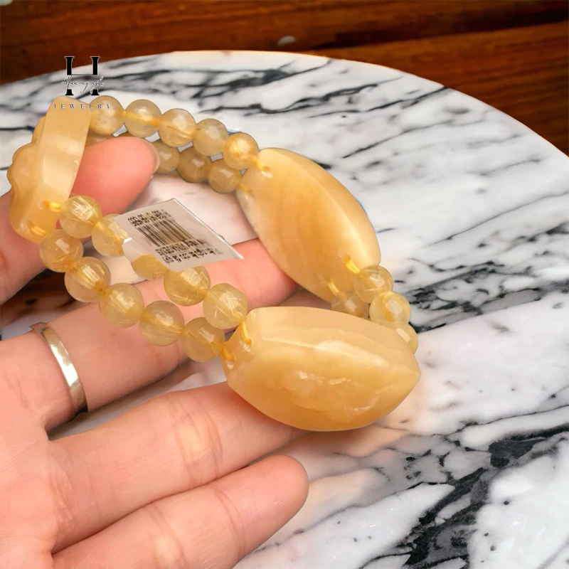 Vòng tay tam hợp mix hạt đá thạch anh tóc vàng HANMYNGHE 2 Vòng tay tam hợp mix hạt đá thạch anh tóc vàng HANMYNGHE - Hình ảnh 2