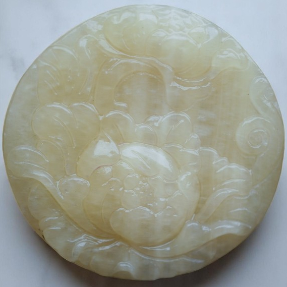 Mặt dây chuyền hoa mẫu đơn đá ngọc hoàng long tặng kèm dây đeo HANMYNGHE 1 Mặt dây chuyền hoa mẫu đơn đá ngọc hoàng long tặng kèm dây đeo HANMYNGHE