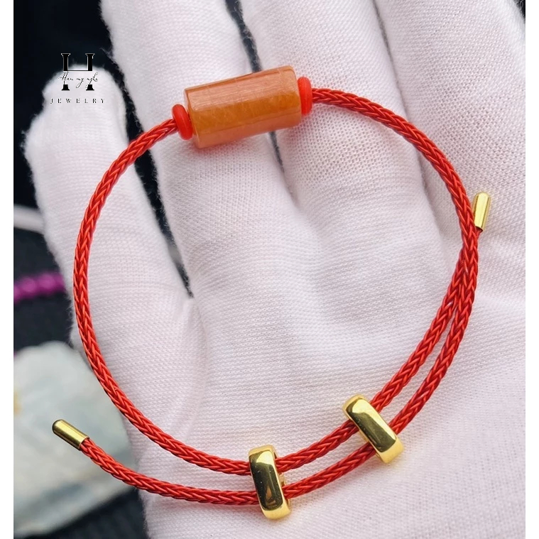 Vòng tay lu thống đá ngọc cẩm thạch huyết HANMYNGHE 1 Vòng tay lu thống đá ngọc cẩm thạch huyết HANMYNGHE