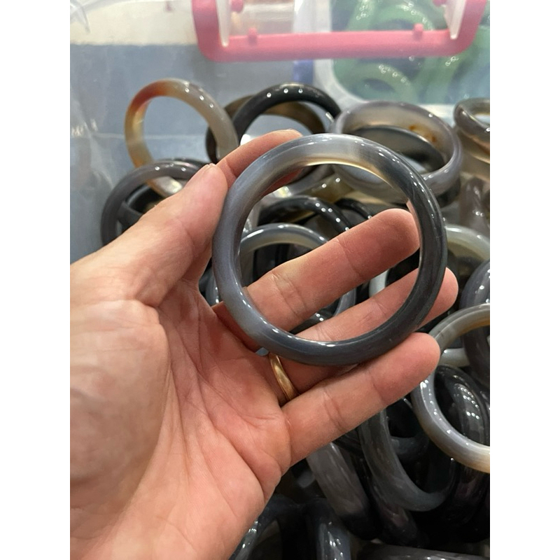 Vòng tay đá mã não tự nhiên ni 53-58 mm HANMYNGHE 2 Vòng tay đá mã não tự nhiên ni 53-58 mm HANMYNGHE - Hình ảnh 2