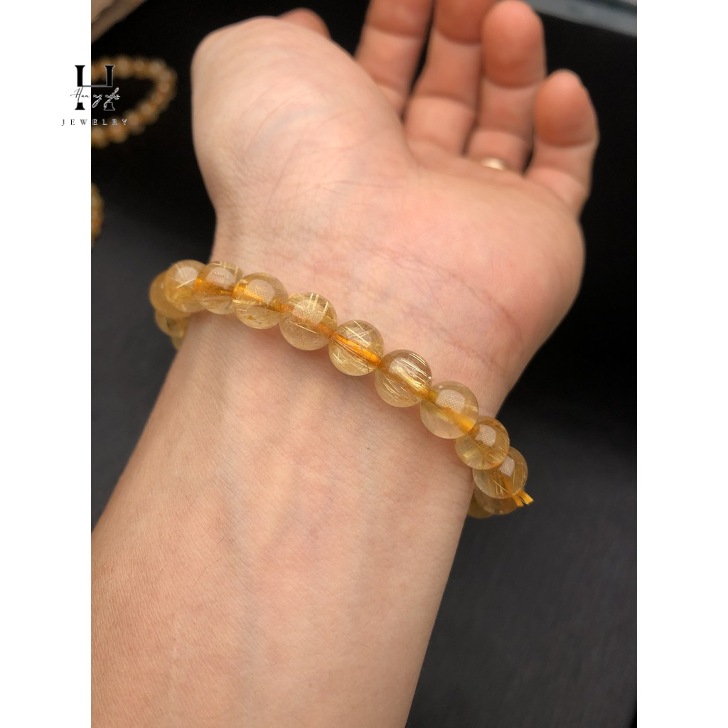 Vòng tay đá thạch anh tóc vàng 8mm HANMYNGHE 5 Vòng tay đá thạch anh tóc vàng 8mm HANMYNGHE - Hình ảnh 5