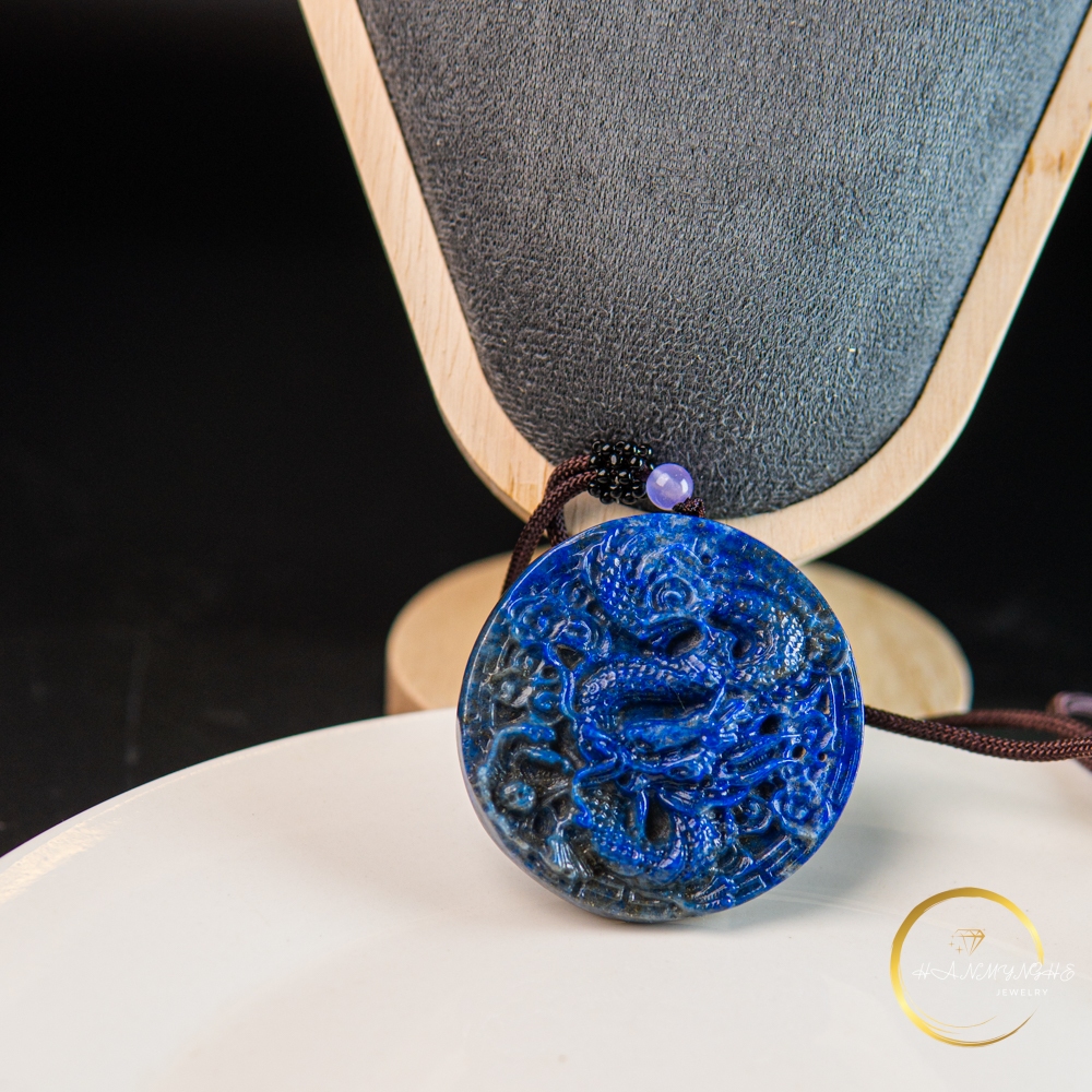 Mặt dây chạm rồng đá lapis tặng kèm dây đeo HANMYNGHE 2 Mặt dây chạm rồng đá lapis tặng kèm dây đeo HANMYNGHE - Hình ảnh 2