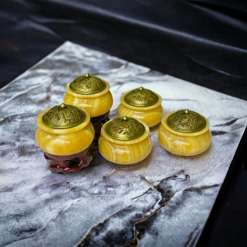 Bát xông trầm đá ngọc hoàng long tự nhiên 15 cm HANMYNGHE 3 Bát xông trầm đá ngọc hoàng long tự nhiên 15 cm HANMYNGHE - Hình ảnh 3