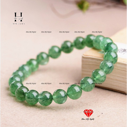 Vòng tay đá thạch anh dâu tây xanh HANMYNGHE 3 Vòng tay đá thạch anh dâu tây xanh HANMYNGHE - Hình ảnh 3