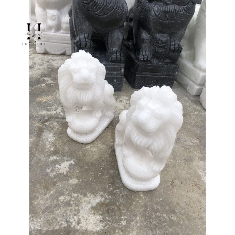 cặp sư tử trắng 20 cm để bàn 2 cặp sư tử trắng 20 cm để bàn - Hình ảnh 2