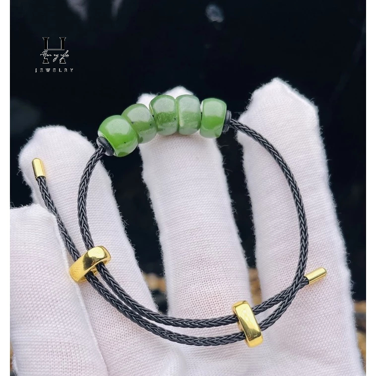 Vòng tay ngũ điếu đá ngọc bích nephrite tự nhiên HANMYNGHE 2 Vòng tay ngũ điếu đá ngọc bích nephrite tự nhiên HANMYNGHE - Hình ảnh 2