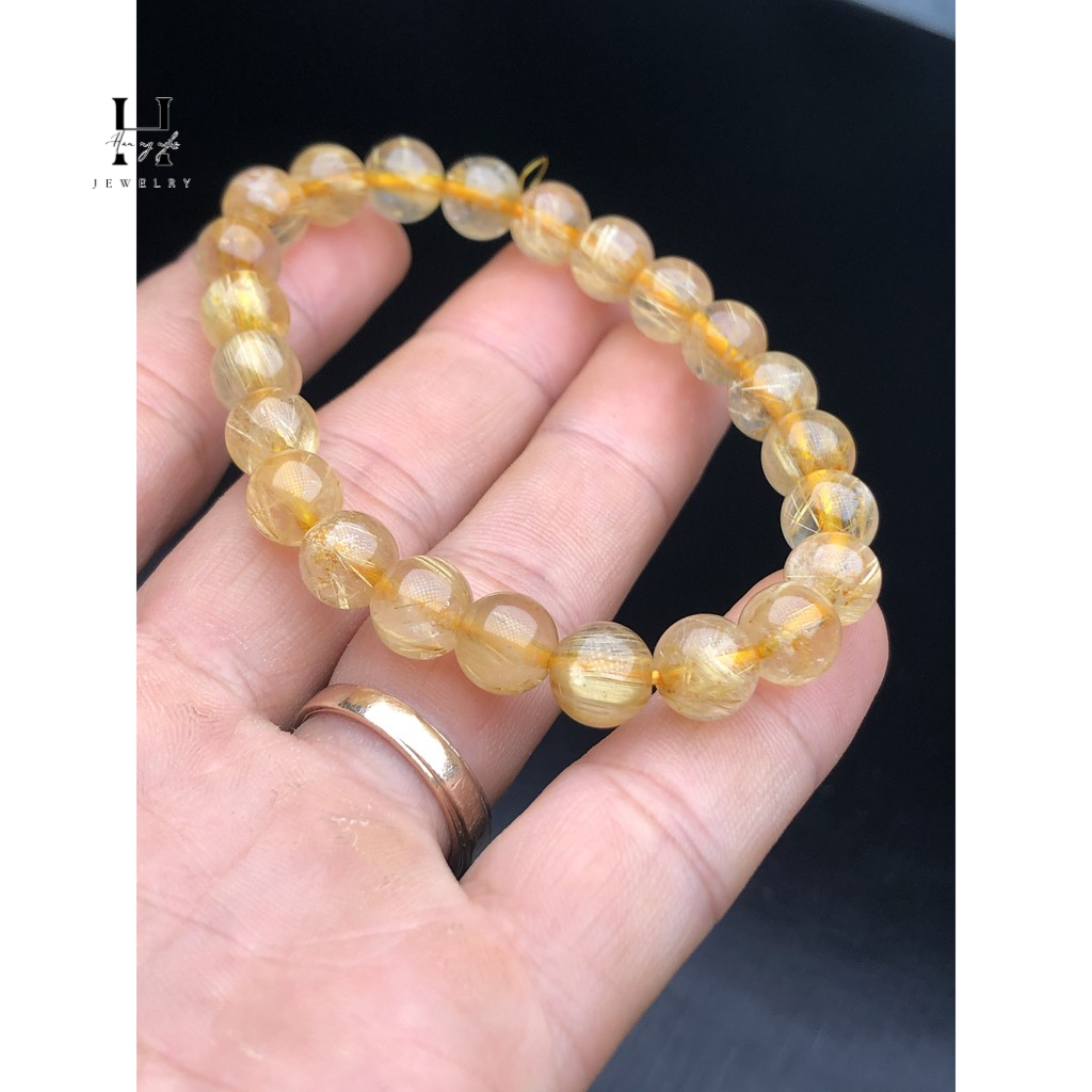 Vòng tay đá thạch anh tóc vàng 8mm HANMYNGHE 4 Vòng tay đá thạch anh tóc vàng 8mm HANMYNGHE - Hình ảnh 4