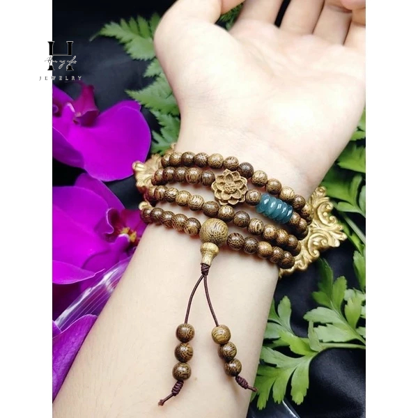 Vòng tay trầm tốc 108 hạt tự nhiên HANMYNGHE 1 Vòng tay trầm tốc 108 hạt tự nhiên HANMYNGHE