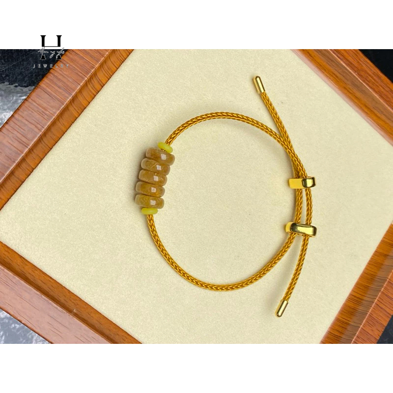 Vòng tay ngũ điếu đá thạch anh tóc vàng HANMYNGHE 1 Vòng tay ngũ điếu đá thạch anh tóc vàng HANMYNGHE