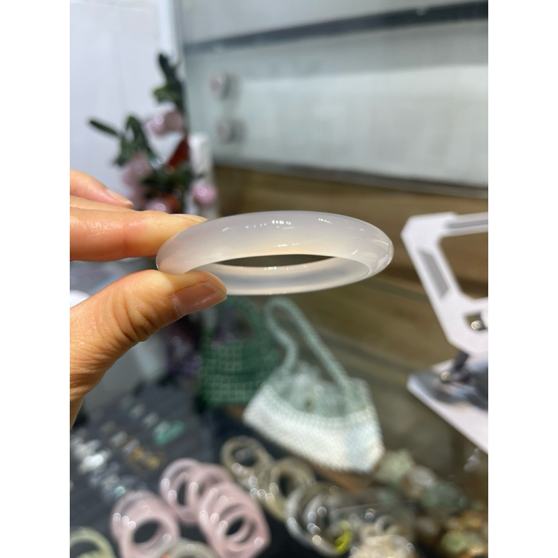 vòng tay đá mã não trắng ( bạch nguyệt quang ) 3 vòng tay đá mã não trắng ( bạch nguyệt quang ) - Hình ảnh 3