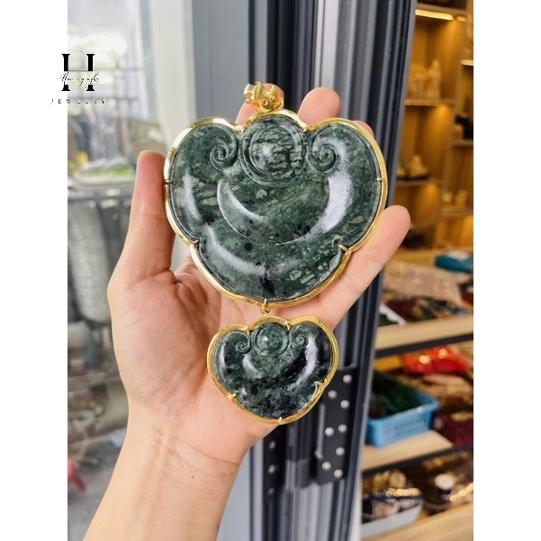 Mặt hầu đá ngọc onyz xanh HANMYNGHE 3 Mặt hầu đá ngọc onyz xanh HANMYNGHE - Hình ảnh 3