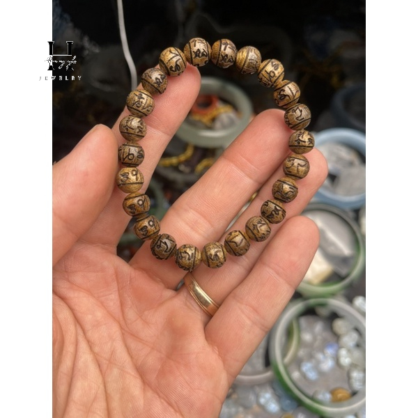 Vòng tay trâm tốc khắc chữ 8mm HANMYNGHE 2 Vòng tay trâm tốc khắc chữ 8mm HANMYNGHE - Hình ảnh 2