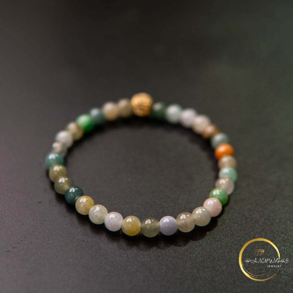 Vòng tay đá ngọc đa bảo type A myanmar 6mm HANMYNGHE 2 Vòng tay đá ngọc đa bảo type A myanmar 6mm HANMYNGHE - Ảnh 2