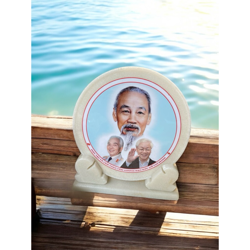 Đĩa đá in ảnh Bác Hồ - Bác Trọng - Bác Giáp 25cm -30 cm HANMYNGHE 2 Đĩa đá in ảnh Bác Hồ - Bác Trọng - Bác Giáp 25cm -30 cm HANMYNGHE - Hình ảnh 2