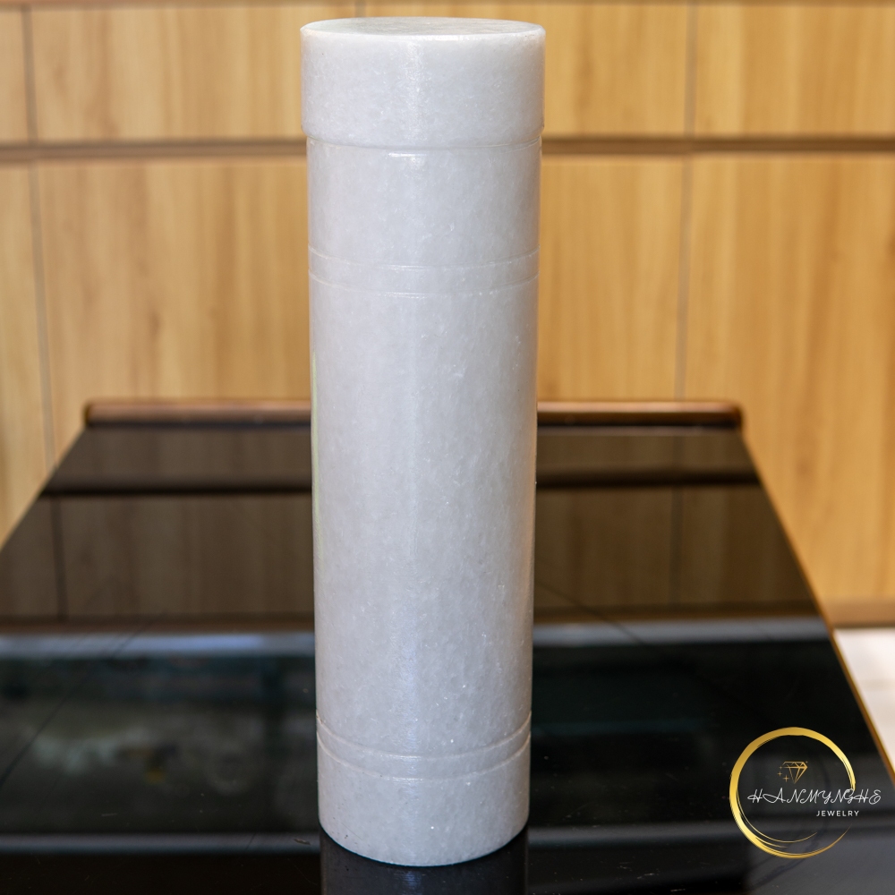 Lọ đựng nhang có nắp bằng đá trắng non nước tự nhiên nguyên khối HANMYNGHE 3 Lọ đựng nhang có nắp bằng đá trắng non nước tự nhiên nguyên khối HANMYNGHE - Ảnh 3