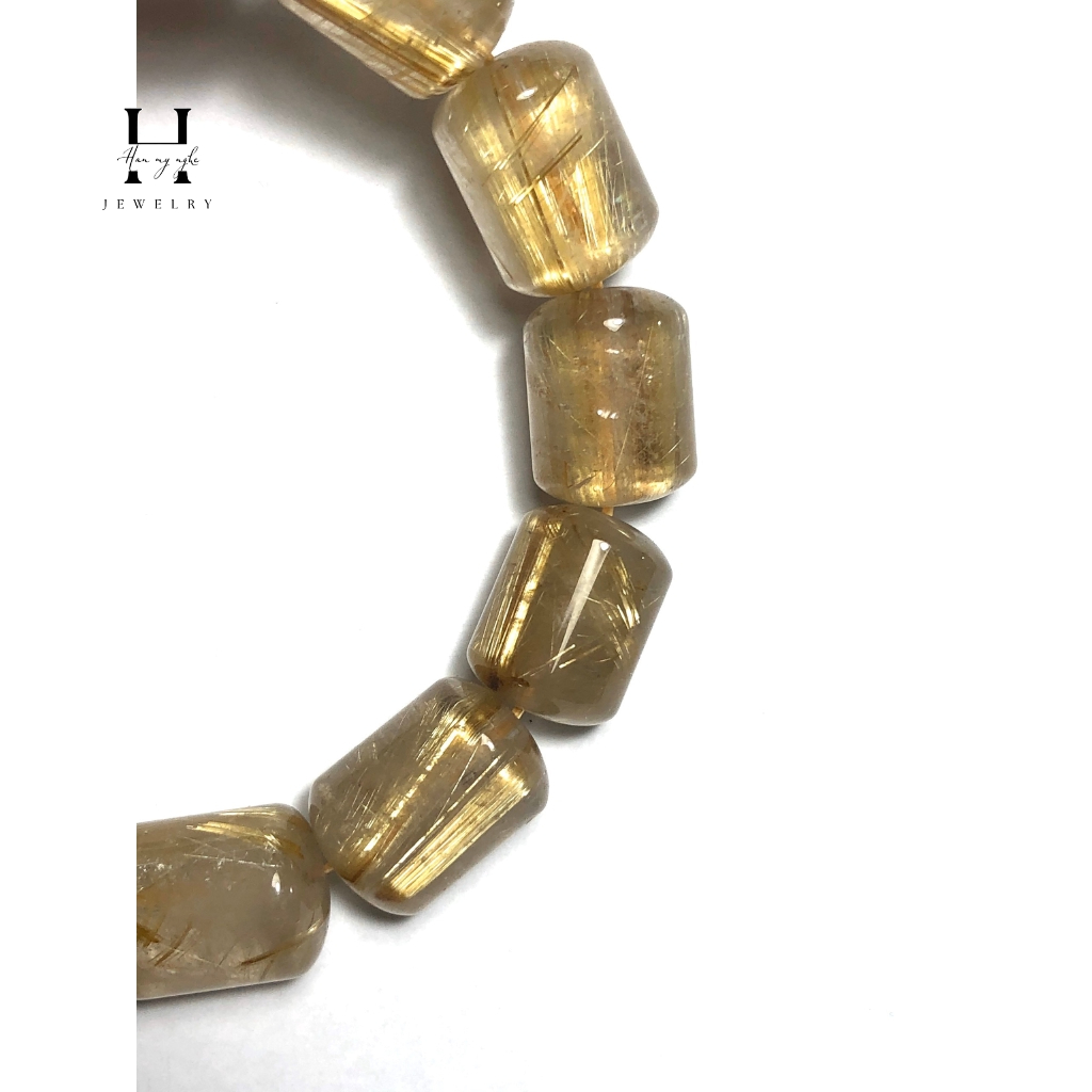 Vòng tay lu thống thạch anh tóc vàng HANMYNGHE 2 Vòng tay lu thống thạch anh tóc vàng HANMYNGHE - Hình ảnh 2