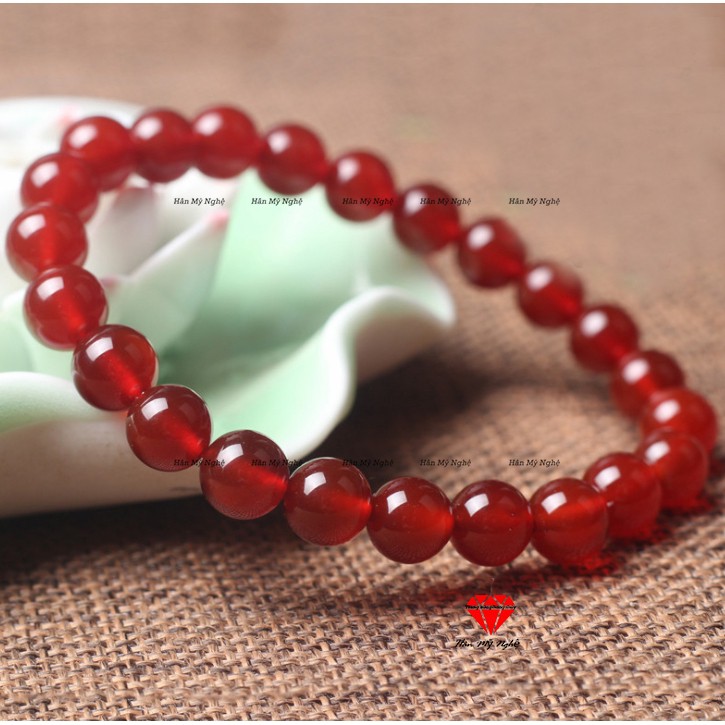 Vòng tay đá mã não đỏ 8mm HANMYNGHE 4 Vòng tay đá mã não đỏ 8mm HANMYNGHE - Hình ảnh 4