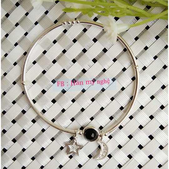Vòng tay bạc hạt đen HANMYNGHE 3 Vòng tay bạc hạt đen HANMYNGHE - Hình ảnh 3
