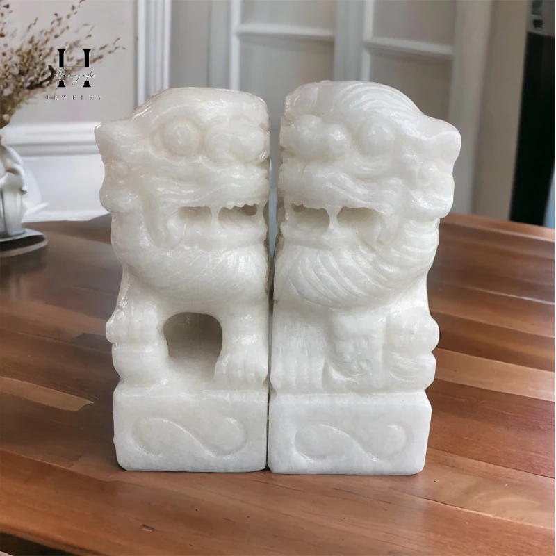 Cặp tượng kỳ lân quay đầu đá non nước phong thuỷ cao 20 cm HAN 2 Cặp tượng kỳ lân quay đầu đá non nước phong thuỷ cao 20 cm HAN - Hình ảnh 2