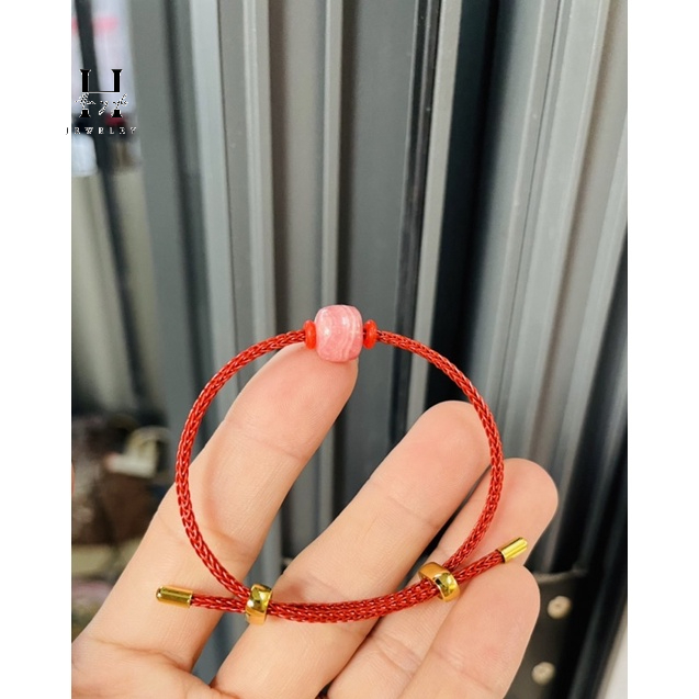 Vòng tay lu thống đá đào hoa HANMYNGHE 1 Vòng tay lu thống đá đào hoa HANMYNGHE