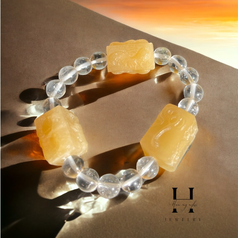 Vòng tay vượng tài - tam hợp đá ngọc hoàng long HANMYNGHE 1 Vòng tay vượng tài - tam hợp đá ngọc hoàng long HANMYNGHE