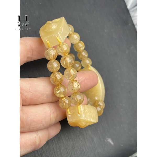 Vòng tay tam hợp đá ngọc hoàng long HANMYNGHE 5 Vòng tay tam hợp đá ngọc hoàng long HANMYNGHE - Hình ảnh 5