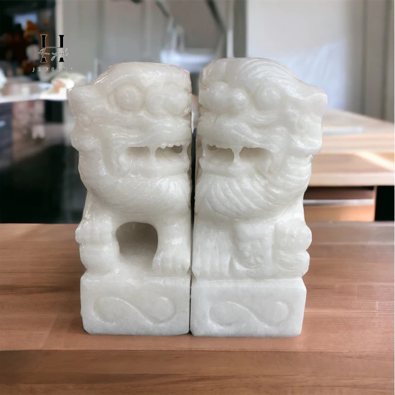 Cặp tượng kỳ lân quay đầu đá non nước phong thuỷ cao 20 cm HAN 1 Cặp tượng kỳ lân quay đầu đá non nước phong thuỷ cao 20 cm HAN