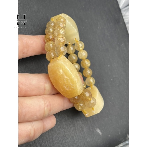 Vòng tay tam hợp đá ngọc hoàng long HANMYNGHE 6 Vòng tay tam hợp đá ngọc hoàng long HANMYNGHE - Hình ảnh 6