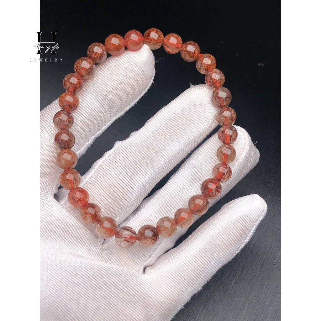 Vòng tay đá thạch anh tóc đỏ tự nhiên 7mm HANMYNGHE 3 Vòng tay đá thạch anh tóc đỏ tự nhiên 7mm HANMYNGHE - Hình ảnh 3