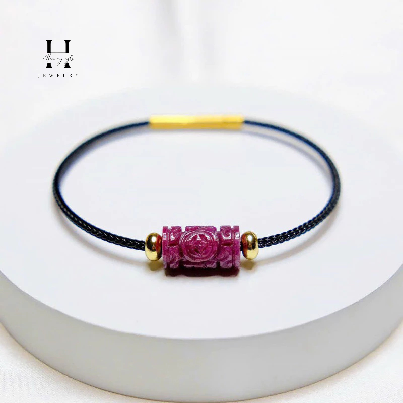 Vòng tay lu thống đá ruby nam phi tự nhiên HANMYNGHE 1 Vòng tay lu thống đá ruby nam phi tự nhiên HANMYNGHE