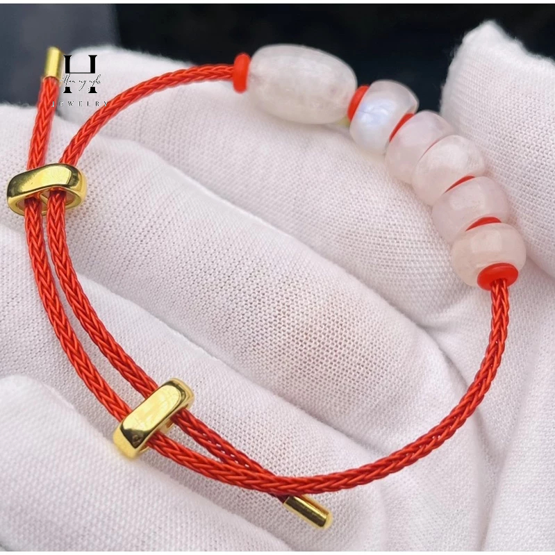 Vòng tay ngũ điếu đá moonstone tự nhiên HANMYNGHE 2 Vòng tay ngũ điếu đá moonstone tự nhiên HANMYNGHE - Hình ảnh 2
