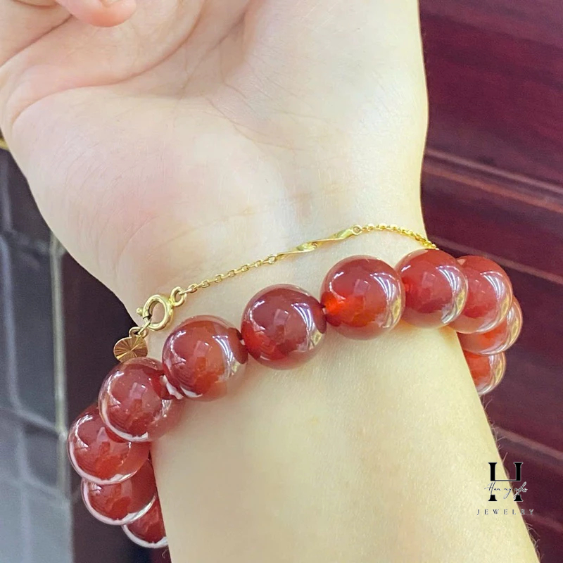 Vòng tay đá mã não đỏ tự nhiên 12 mm HANMYNGHE 2 Vòng tay đá mã não đỏ tự nhiên 12 mm HANMYNGHE - Hình ảnh 2