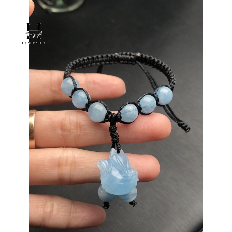 vòng tay aquamarine mix cửu vỹ hồ ly hạt 8 mm 2 vòng tay aquamarine mix cửu vỹ hồ ly hạt 8 mm - Hình ảnh 2