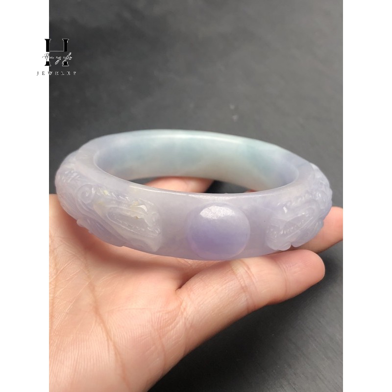 vòng tay chạm hoa văn bảng liền tím khoai môn ni 54 3 vòng tay chạm hoa văn bảng liền tím khoai môn ni 54 - Hình ảnh 3