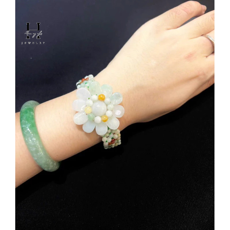 vòng tay đá ngọc jade tự nhiên HANMYNGHE 1 vòng tay đá ngọc jade tự nhiên HANMYNGHE