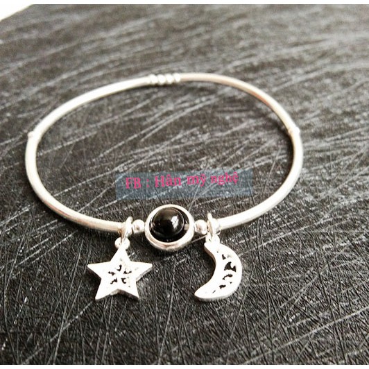 Vòng tay bạc hạt đen HANMYNGHE 1 Vòng tay bạc hạt đen HANMYNGHE