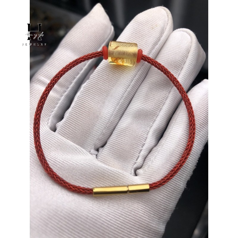 Vòng tay lu thống hổ phách tự nhiên HANMYNGHE 2 Vòng tay lu thống hổ phách tự nhiên HANMYNGHE - Hình ảnh 2