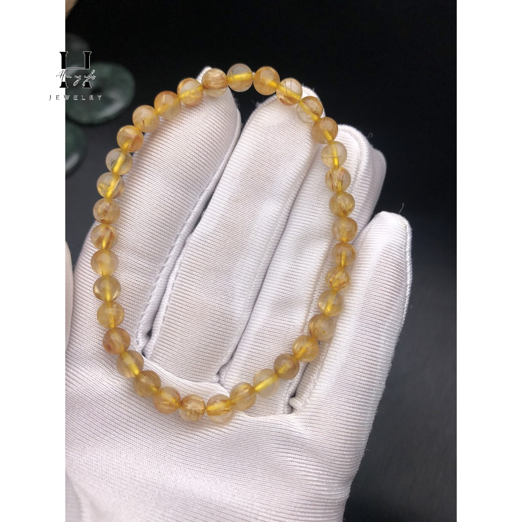 Vòng tay thạch anh tóc vàng tự nhiên 5mm HANMYNGHE 3 Vòng tay thạch anh tóc vàng tự nhiên 5mm HANMYNGHE - Hình ảnh 3