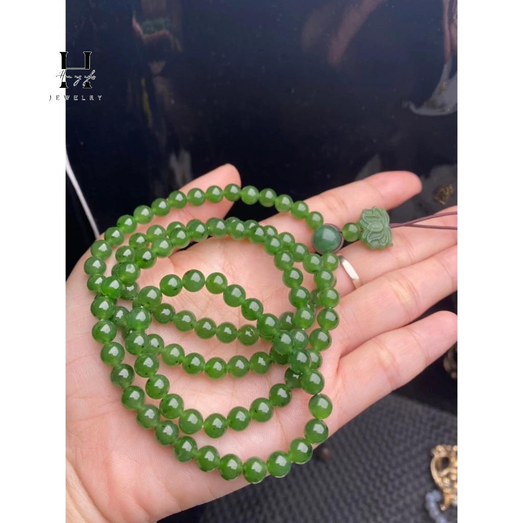 Vòng tay đá ngọc bích tự nhiên 108 hạt 6mm HANMYNGHE 3 Vòng tay đá ngọc bích tự nhiên 108 hạt 6mm HANMYNGHE - Hình ảnh 3