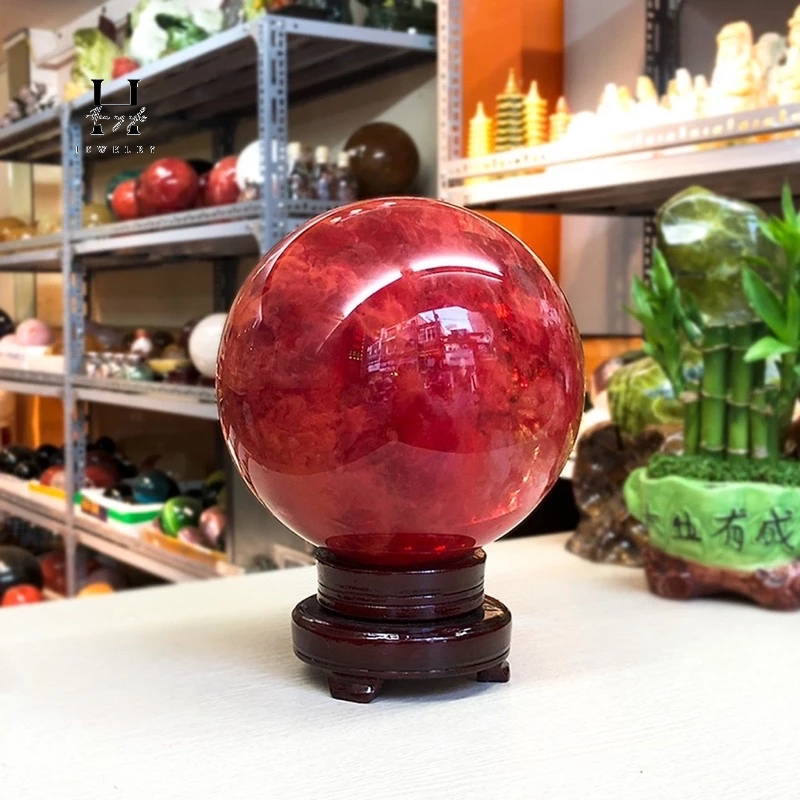 Quả cầu đá obsidan 8 cm kèm đế gỗ HANMYNGHE 2 Quả cầu đá obsidan 8 cm kèm đế gỗ HANMYNGHE - Hình ảnh 2