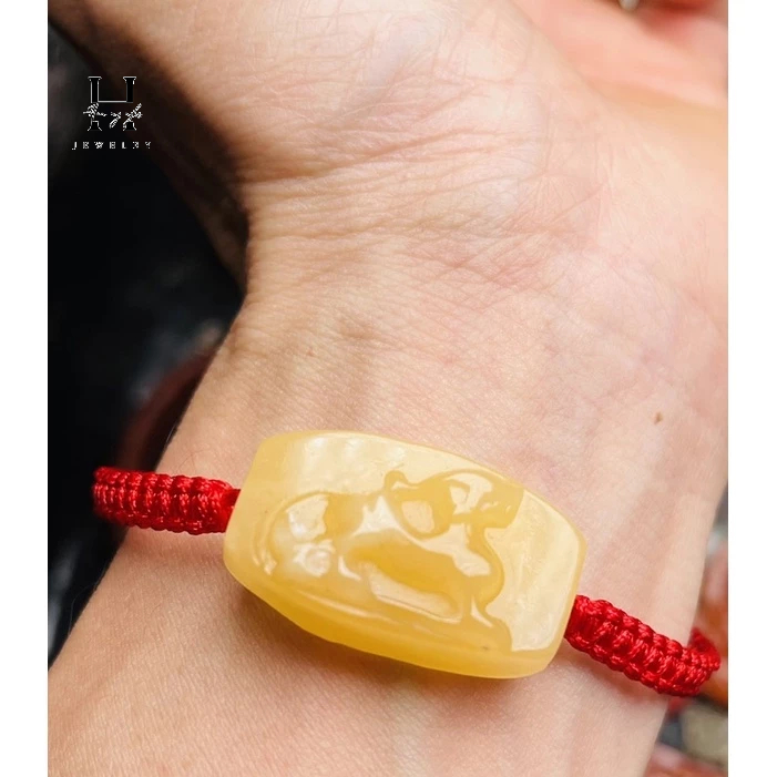 Vòng tay kỳ lân đá ngọc hoàng long HANMYNGHE 2 Vòng tay kỳ lân đá ngọc hoàng long HANMYNGHE - Hình ảnh 2