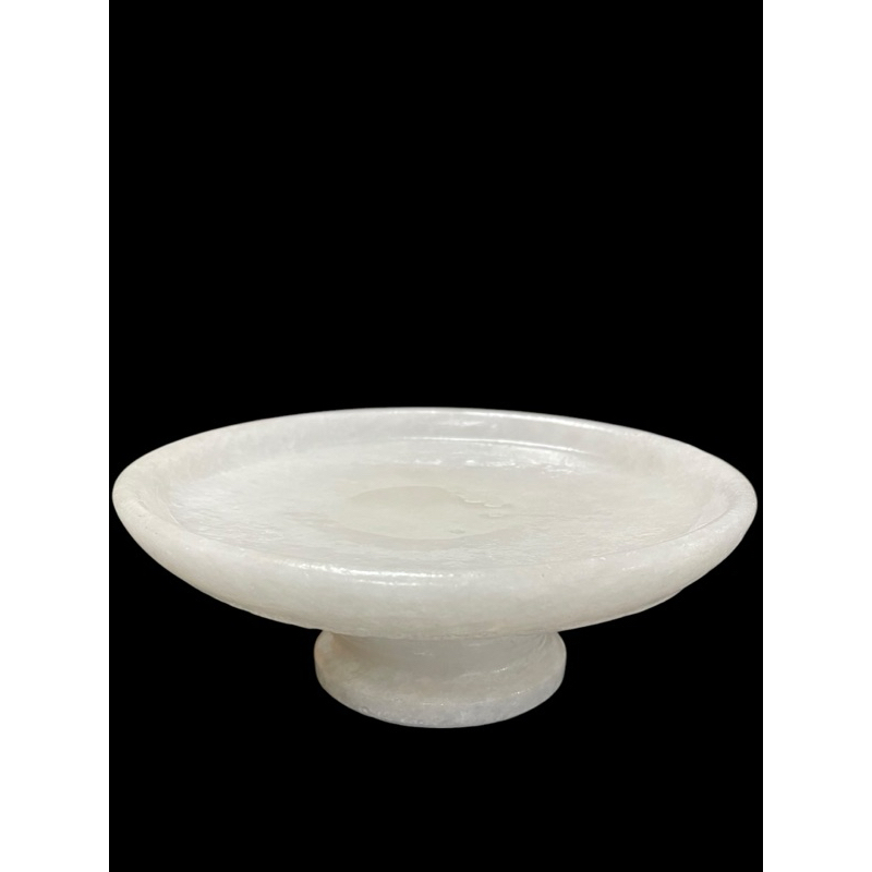 Đĩa đựng trái cây đá trắng đk 20 cm HANMYNGHE 1 Đĩa đựng trái cây đá trắng đk 20 cm HANMYNGHE