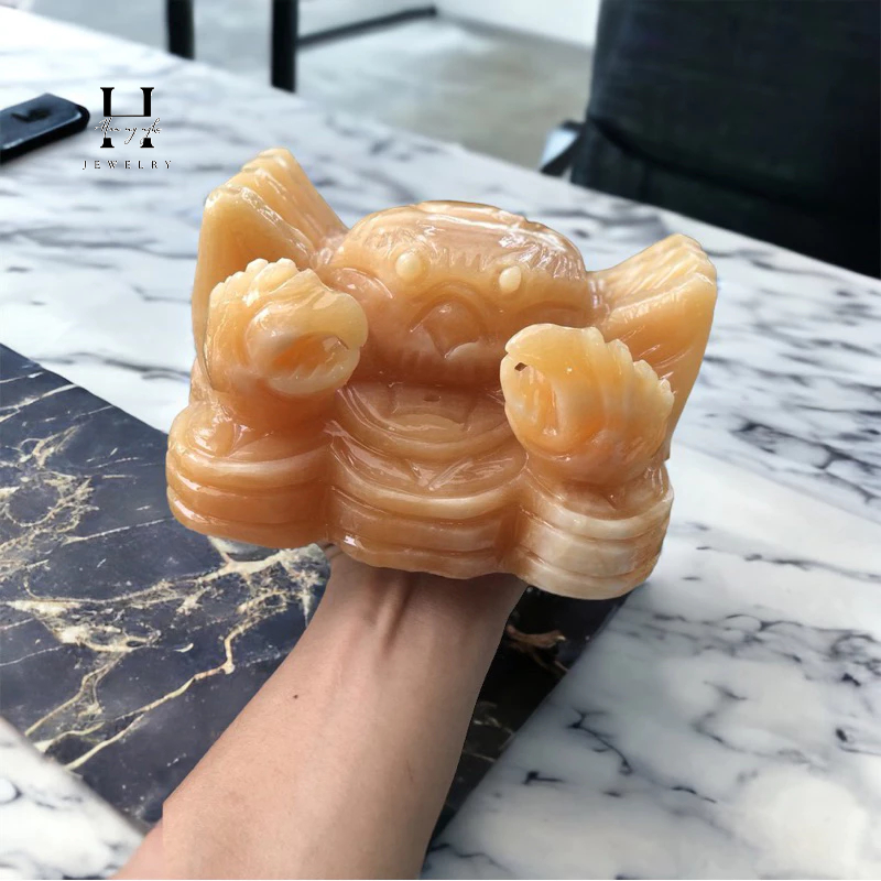 Tượng cua đá tự nhiên màu vàng 15cm HANMYNGHE 7 Tượng cua đá tự nhiên màu vàng 15cm HANMYNGHE - Hình ảnh 7