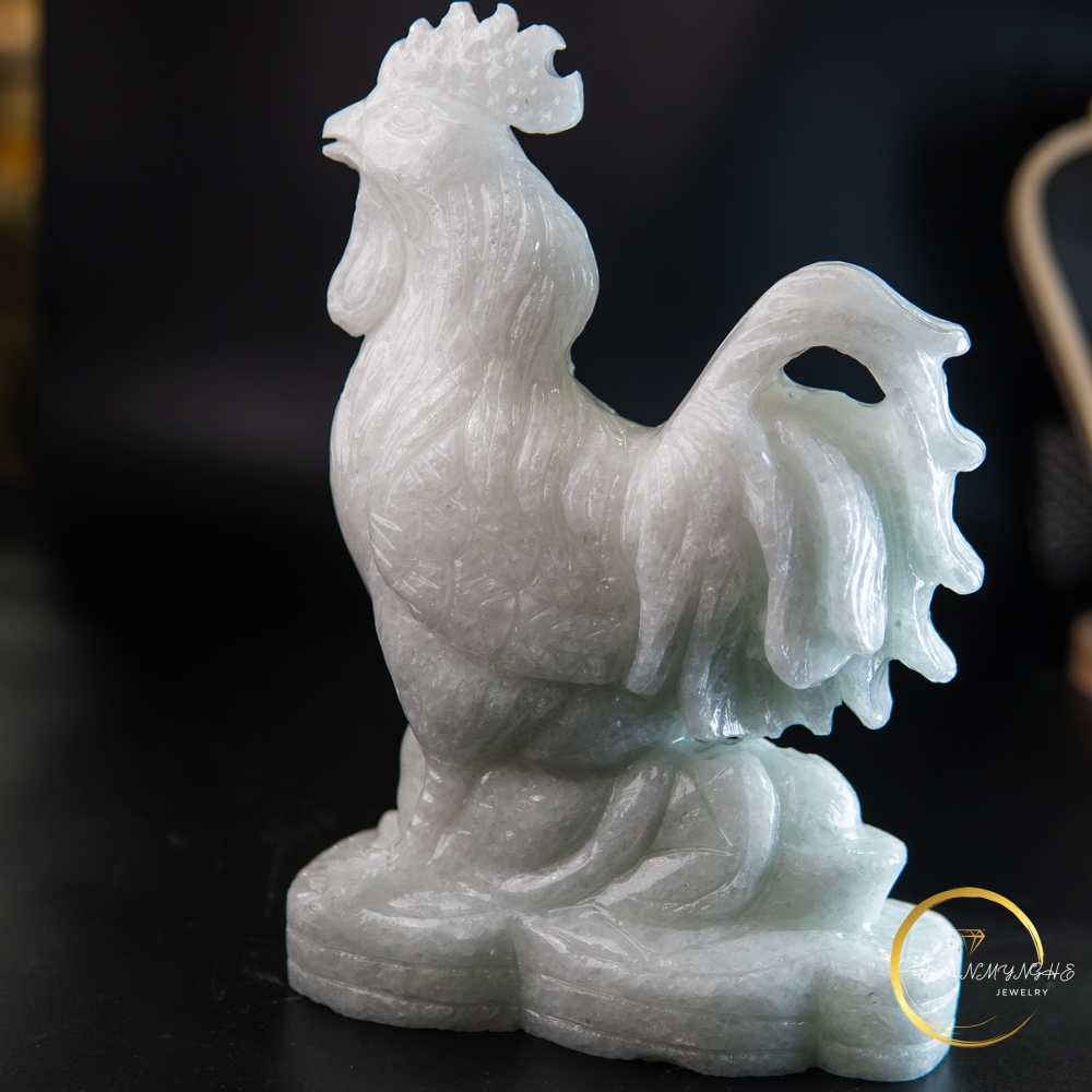 Gà phong thuỷ đá trắng tự nhiên cao 20cm nặng 2.7kg HANMYNGHE 2 Gà phong thuỷ đá trắng tự nhiên cao 20cm nặng 2.7kg HANMYNGHE - Hình ảnh 2