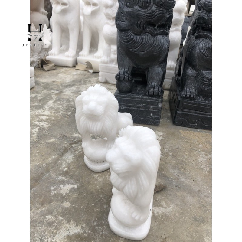 cặp sư tử trắng 20 cm để bàn 1 cặp sư tử trắng 20 cm để bàn